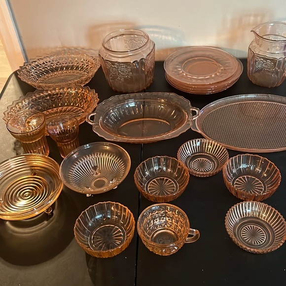 Vintage Pink Depression Glass